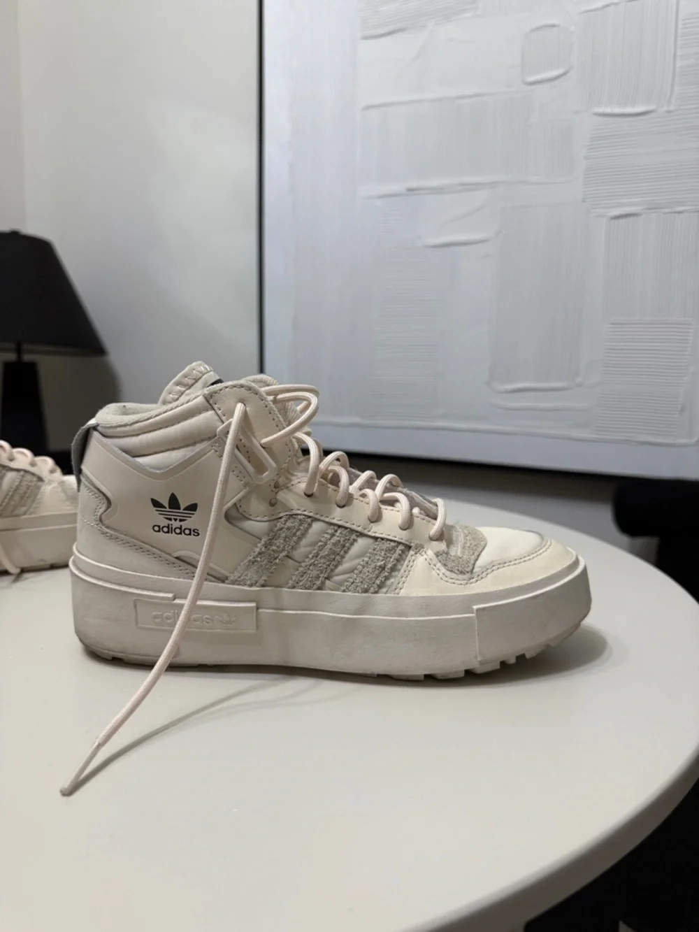 adidas Forum Bogena Women's Cream High-Top‎ Platform Sneakers